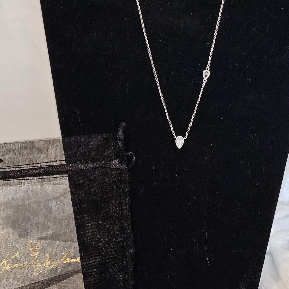 *NWT* Kenneth Jay Lane Silver Moissanite Necklace - Picture 3 of 15